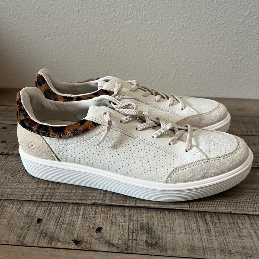 Ecco women's soft 60 sneakers, sophisticated, leopard, leather classic 10